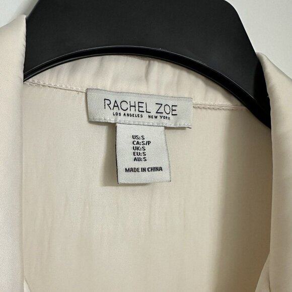 Rachel Zoe Button Up Satin Blouse Size XS in Cream - Picture 2 of 5